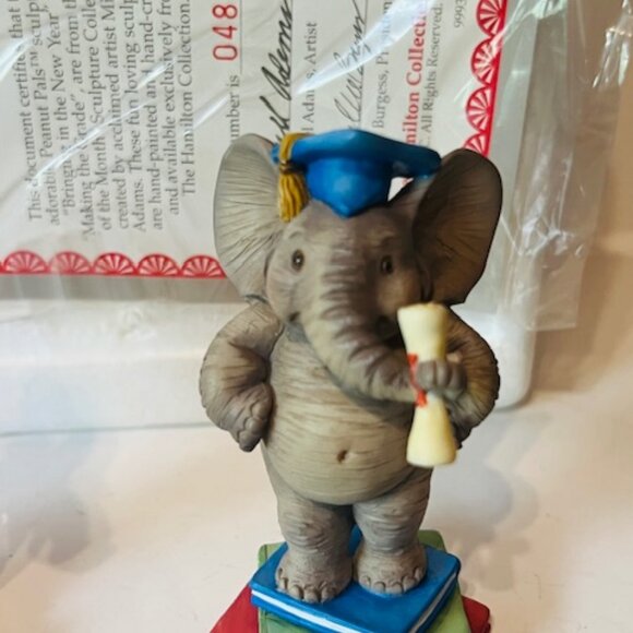 Elephant Figurine vtg Hamilton Collection BOX Pals Month New Year Making Grade - Picture 2 of 7
